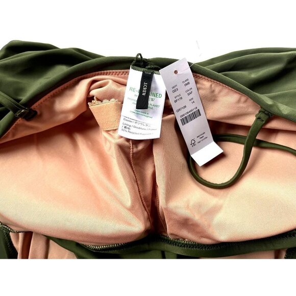 J.Crew Olive Green Ruched On Piece Swimsuit 14 - Picture 10 of 13